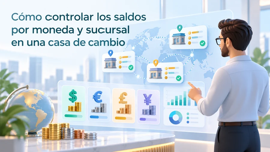 Cómo controlar los saldos por moneda y sucursal en una casa de cambio