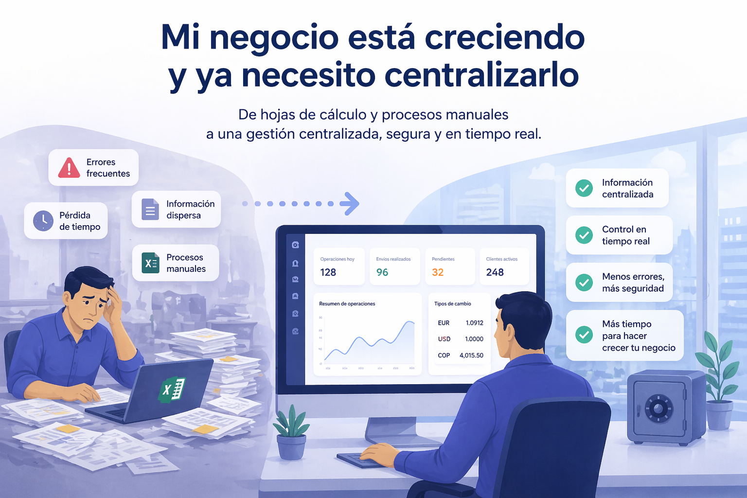 Mi negocio de remesas está creciendo y ya necesito centralizarlo