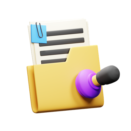 Figura roja en forma de sello con un símbolo de porcentaje blanco al centro.