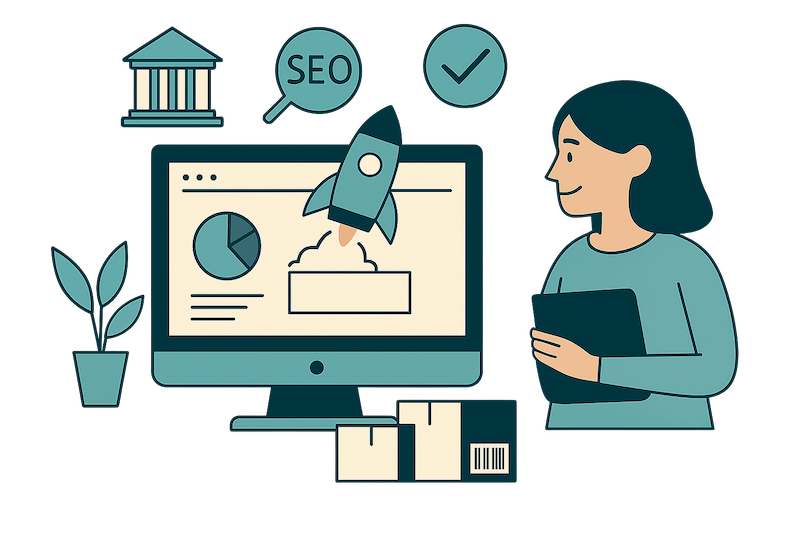 Persona analizando métricas SEO en una pantalla de ordenador