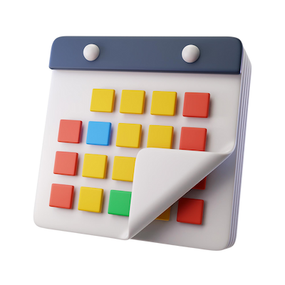 Ilustración de un calendario para planificación de contenidos y publicaciones en redes sociales