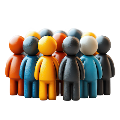 Grupo de personas representando comunidad e interacción en redes sociales