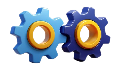 Icono de dos engranajes conectados representando estrategia de enlaces internos