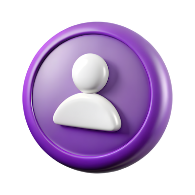 Ilustración de identidad de marca con ícono de usuario en estilo 3D