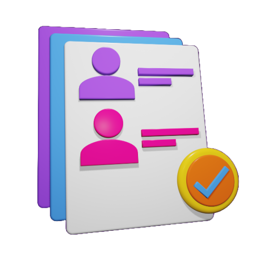 Icono de fichas de pacientes con una marca de verificación